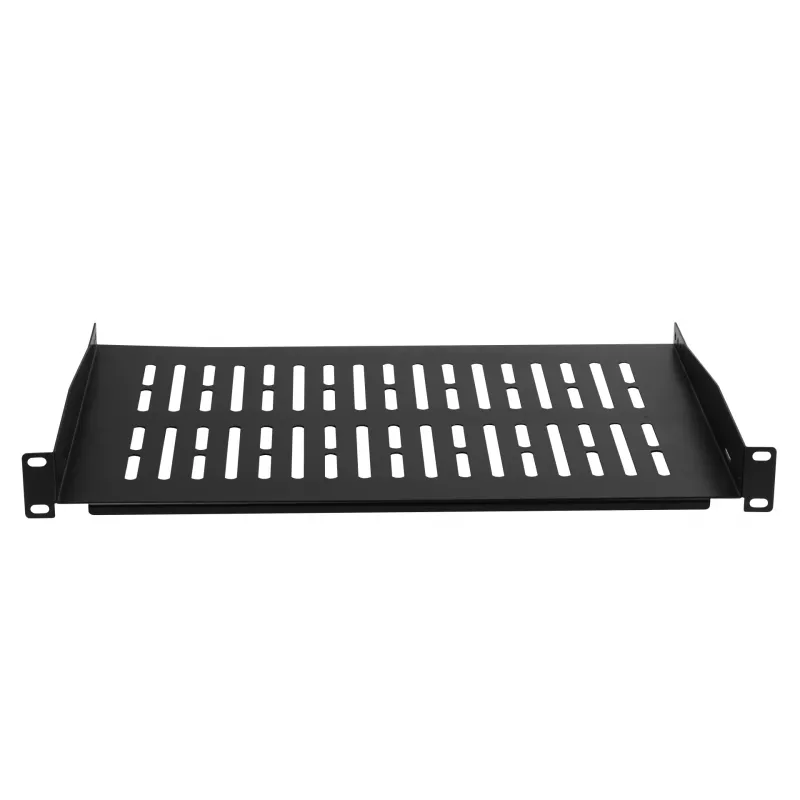 EFB Elektronik 19 inch 1U fiksuota lentyna stelažui, 350 mm gylio, 10 kg apkrova, juoda RAL 9005