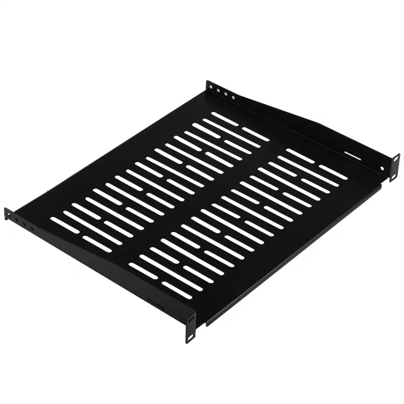EFB Elektronik 19 inch 1U fiksuota lentyna stelažui, 350 mm gylio, 10 kg apkrova, juoda RAL 9005