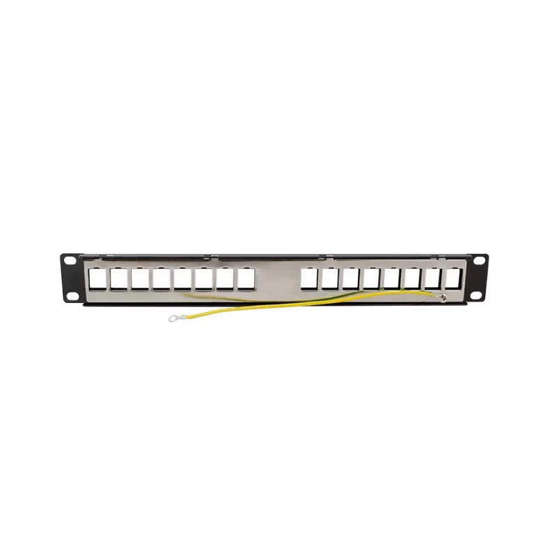 LOGILINK Modular 16 prievadų Cat.6A Keystone skydelis, 19 inch/1U, su 3 kabelių žiedais, juodas