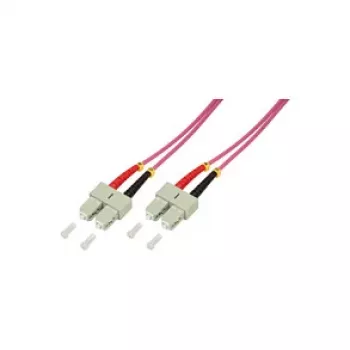 LogiLink OM4 SC/SC Duplex 3,0 m daugiamodis šviesolaidžio kabelis, LSZH violetinis