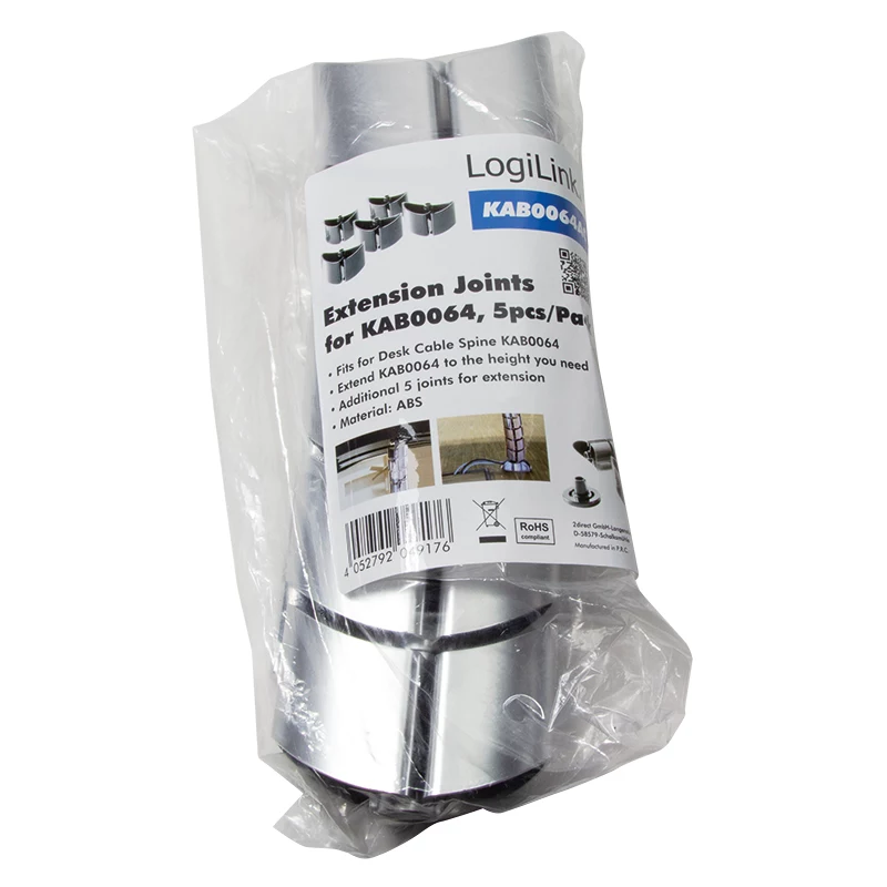 LogiLink Flexible Cable Channel papildomos jungtys, 5 vnt., juodos