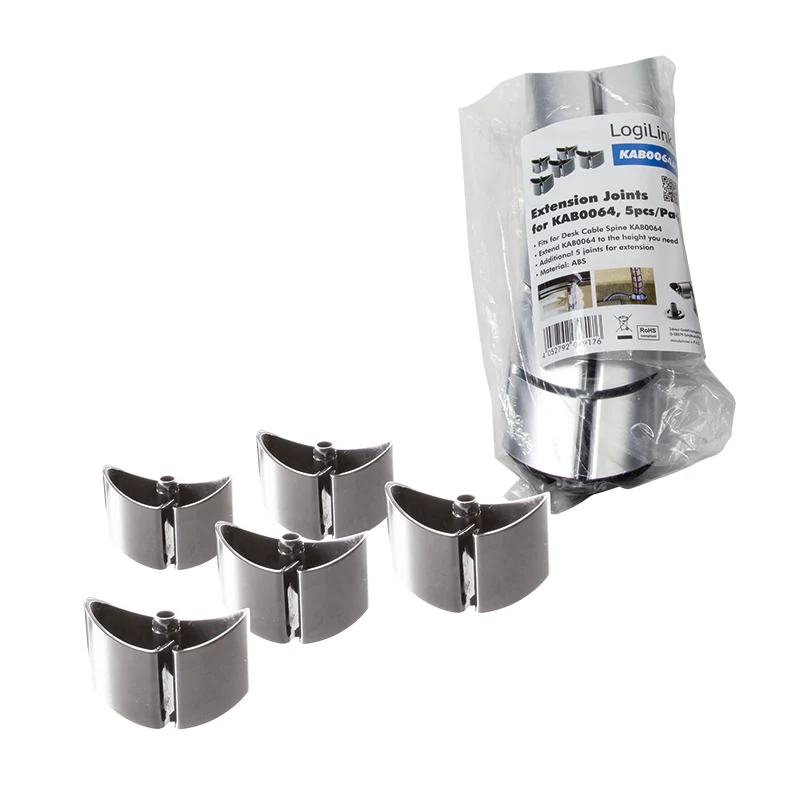 LogiLink Flexible Cable Channel papildomos jungtys, 5 vnt., juodos