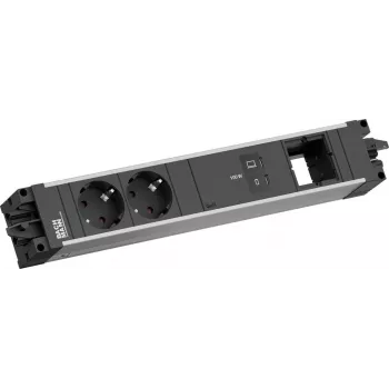 Bachmann STEP ALU 2x Schuko 1x USB-C 100W 1x Custom Module maitinimo skirstytuvas