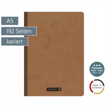 Brunnen FACT!plus A5 kvadratinis sąsiuvinis, 96 lapų, rudas