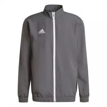 adidas Entrada 22 Prezentacinė striukė vyrams pilka, pilnas užtrauktukas, perdirbtas poliesteris, futbolo treniruotėms