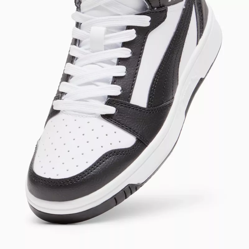 Puma Rebound V6 Mid vaikiški sportbačiai White Black 393831 01 38 dydis