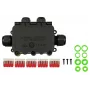 Kabelmeister 4 krypčių IP68 movų dėžutė be įrankių, 450V/25A, 0.5-2.5mm², juoda