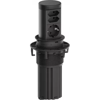 Bachmann ELEVATOR2 stalinis ištraukiamas maitinimo modulis 1x Schuko 2x Europlug juodas 0,5m