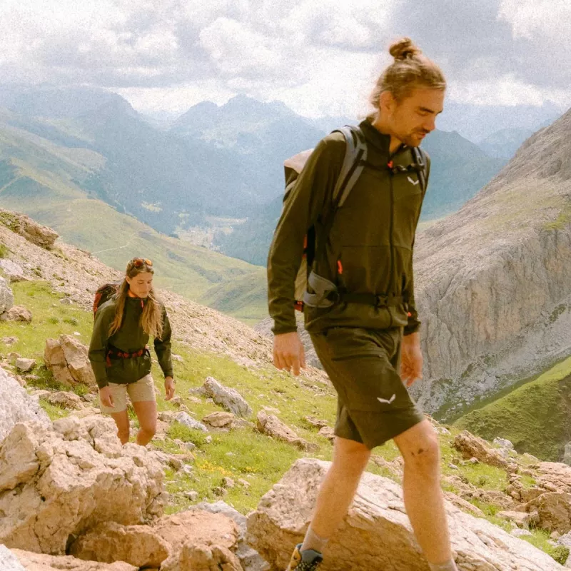 Salewa vyriškas Puez Cammino pilno užtrauktuko vilnonis gobtuvas, tamsiai alyvinis, XL dydis