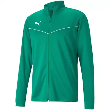 PUMA teamRISE treniruočių poliesterio striukė žalia 657392 05 S - vyriška užtrauktuku užsegama futbolo striukė