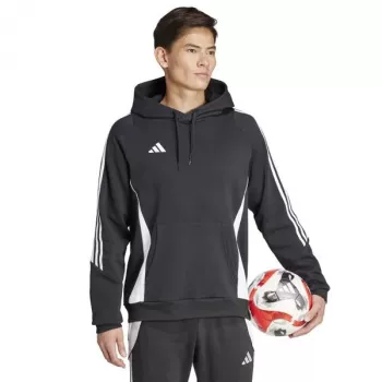 adidas Tiro 24 Sweat Hooded vyriškas futbolo gobtuvas juodos spalvos