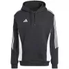 adidas Tiro 24 Sweat Hooded vyriškas futbolo gobtuvas juodos spalvos