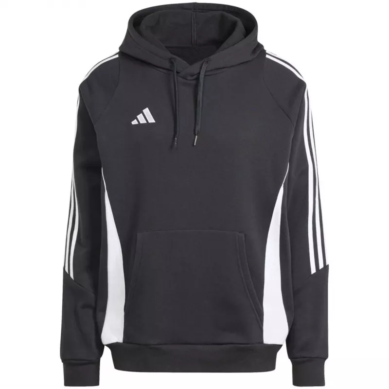 adidas Tiro 24 Sweat Hooded vyriškas futbolo gobtuvas juodos spalvos