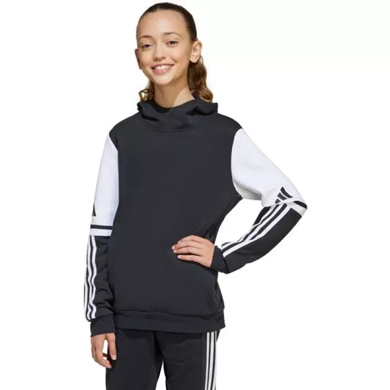 adidas Squadra 25 vaikiškas megztinis su gobtuvu juodos spalvos 116 cm