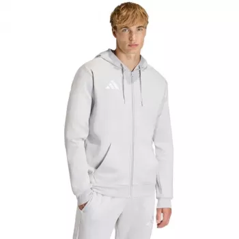 adidas Entrada 26 pilno užtrauktuko gobtuvas vyrams - pilka/juoda, S dydis