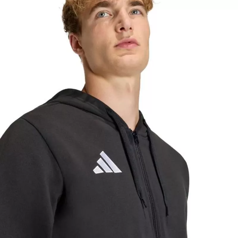 adidas Entrada 26 pilno užtrauktuko gobtuvas vyrams, juodos spalvos, M dydis