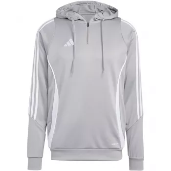 adidas Tiro 24 treniruočių gobtuvas su gobtuvu, vidutinio pilkumo melanžas IR7551