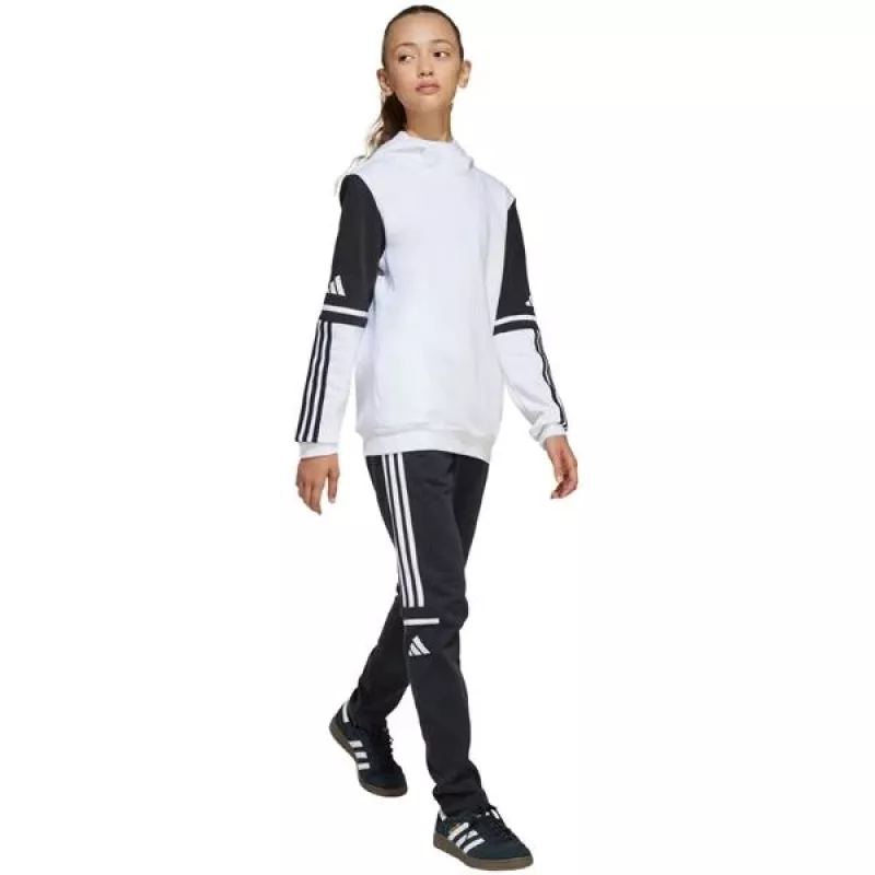 adidas Squadra 25 vaikiškas gobtuvas su užtrauktuku baltas JD4807 140 cm