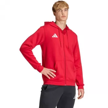 adidas Entrada 26 pilno užtrauktuko gobtuvas vyrams, raudonas, S dydis