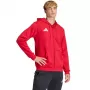 adidas Entrada 26 pilno užtrauktuko gobtuvas vyrams, raudonas, S dydis