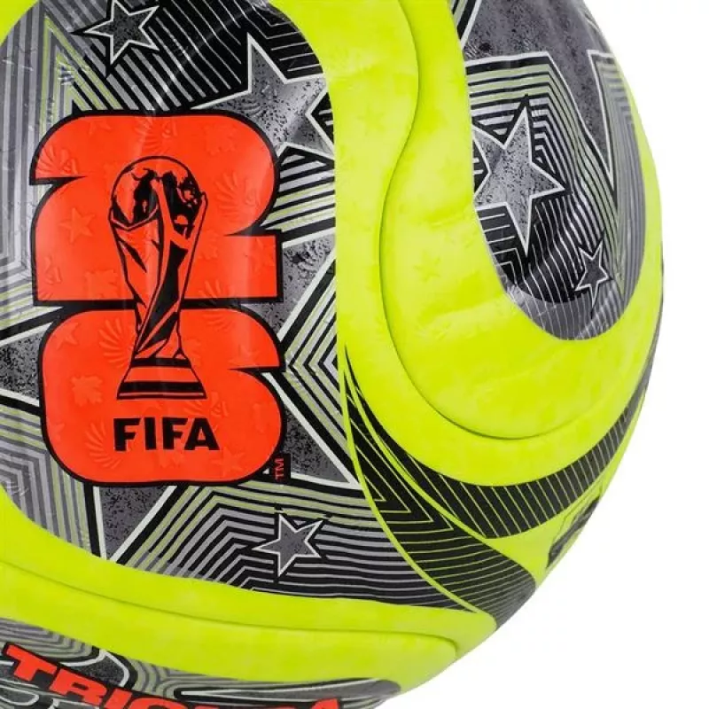 adidas World Cup 26 Trionda Pro Winter futbolo kamuolys, 5 dydis, žalia/juoda/sidabrinė JD8023
