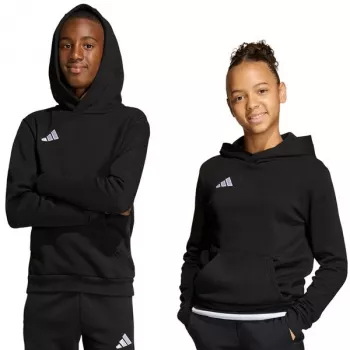 adidas Entrada 26 Hoody vaikiškas gobtuvinis megztinis, juodas, 140 cm