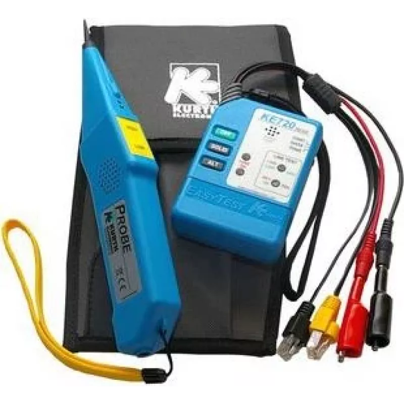 Kurth Electronic KE 701 tinklo kabelių testeris su tono generatoriumi, RJ45/RJ11/Coax, 240V apsauga