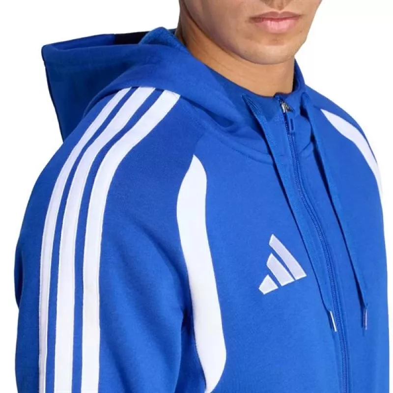 adidas Tiro 26 League pilno užtrauktuko megztinis su gobtuvu vyrams, mėlynas KF9105, S dydis