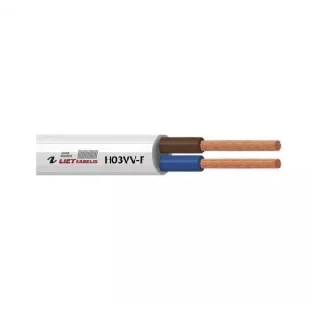 Kabelis H03VV-F 3x0,75 baltas 50 m