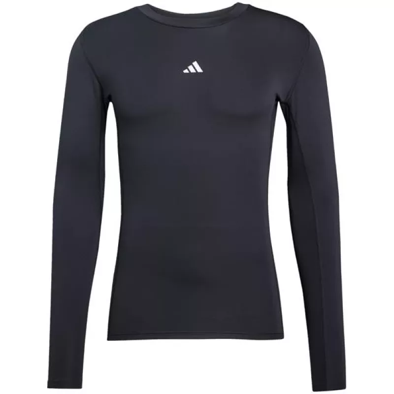 adidas Techfit ilgomis rankovėmis treniruočių marškinėliai vyrams, juodi, S dydis