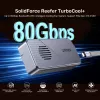 UNITEK USB4 M.2 NVMe SSD korpusas su aktyviu aušinimu, 80Gbps, be įrankių, aliuminio, USB-C