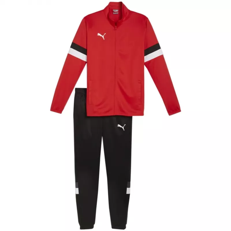 PUMA vyriškas Team Rise pilno užtrauktuko sportinis kostiumas, raudonas/juodas, 2XL