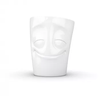FIFTYEIGHT PRODUCTS T018301 Amused baltas puodelis su rankena 350 ml
