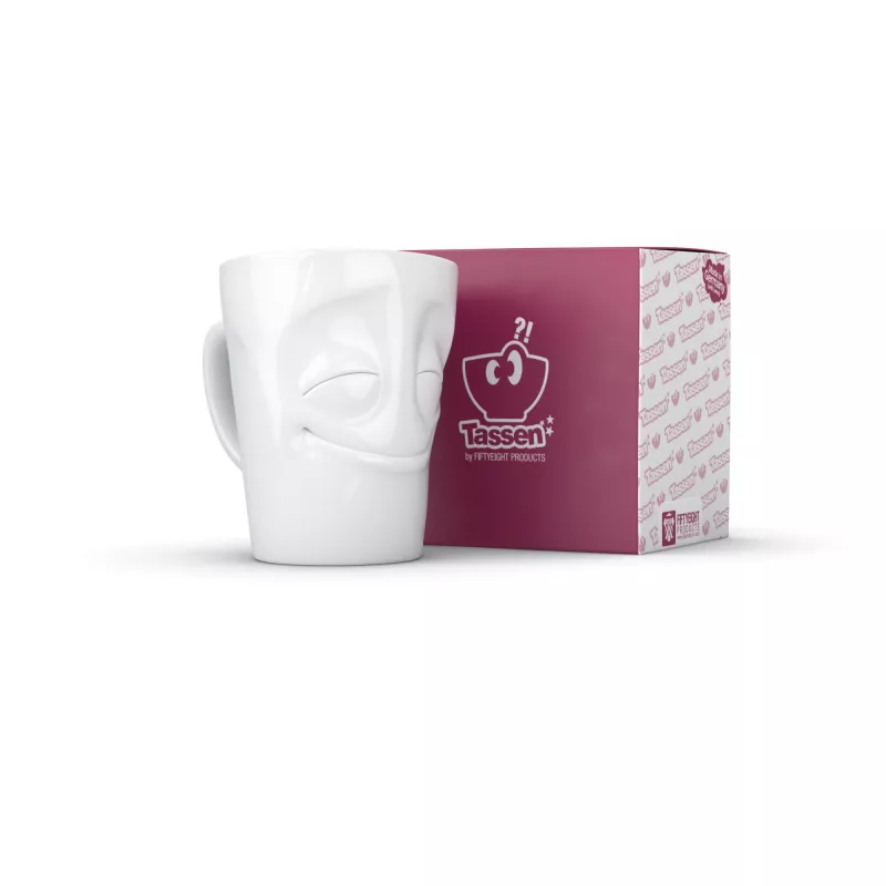 FIFTYEIGHT PRODUCTS T018301 Amused baltas puodelis su rankena 350 ml