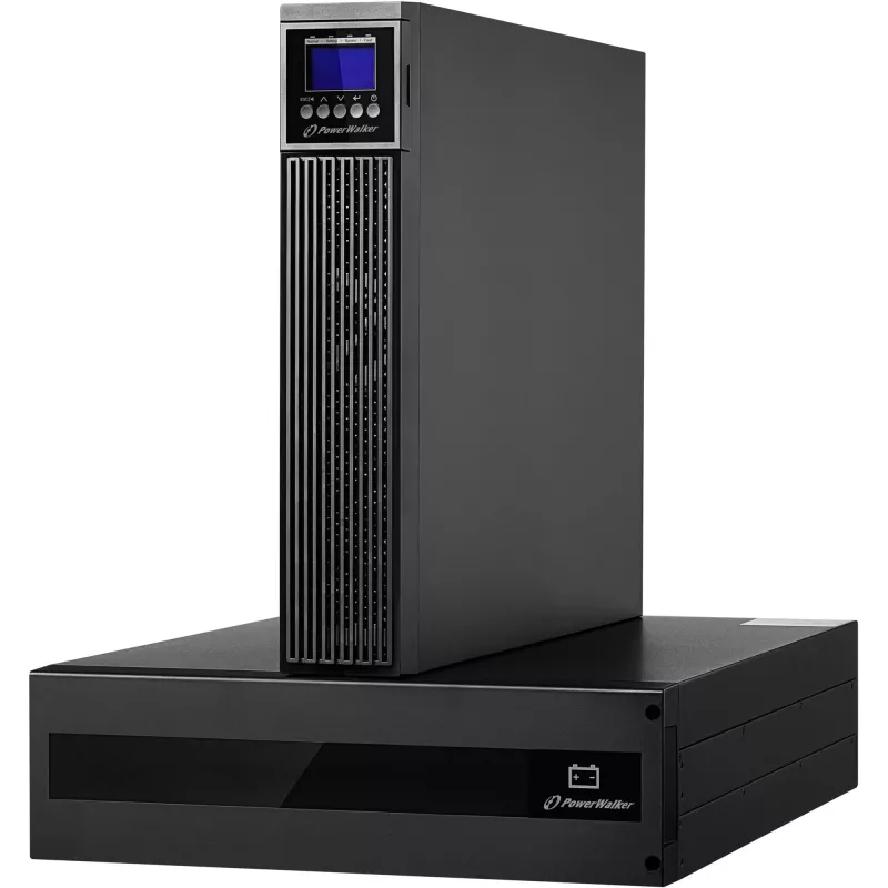 PowerWalker VFI 6000 RTG PF1 6000 VA Online dvigubos konversijos UPS - Rackmount/Tower, 2x IEC C19 išvestys, gryna sinusinė banga