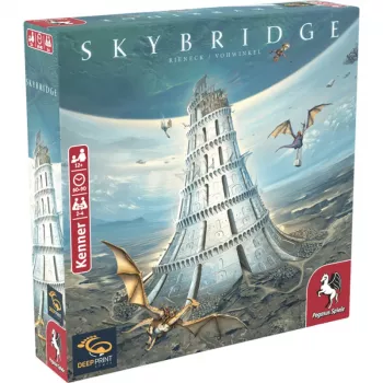 PEGASUS Deep Print Games: Skybridge - strateginis stalo žaidimas 2-4 žaidėjams, nuo 10 metų, 60-90 min., miestų statymo ir tinklų mechanika, daugiakalbis (EN/DE)