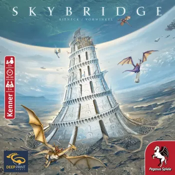 PEGASUS Deep Print Games: Skybridge - strateginis stalo žaidimas 2-4 žaidėjams, nuo 10 metų, 60-90 min., miestų statymo ir tinklų mechanika, daugiakalbis (EN/DE)