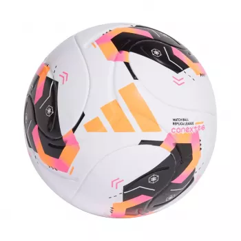adidas Conext 26 League futbolo kamuolys, 5 dydis, baltas/juodas/saulės oranžinis KE5865