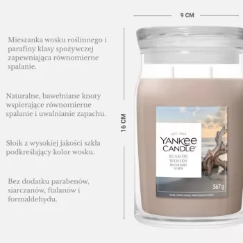 Yankee Candle Signature Seaside Woods didelis stiklainio žvakė 567 g