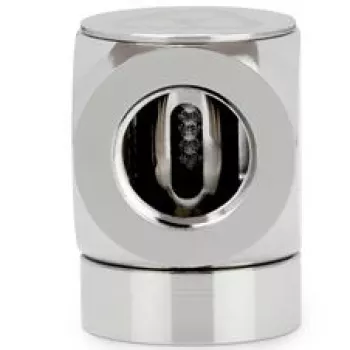 Thermal Grizzly DeltaMate Rotary 90° G1/4 adapteris, moteriškas–moteriškas, blizgus nikelis