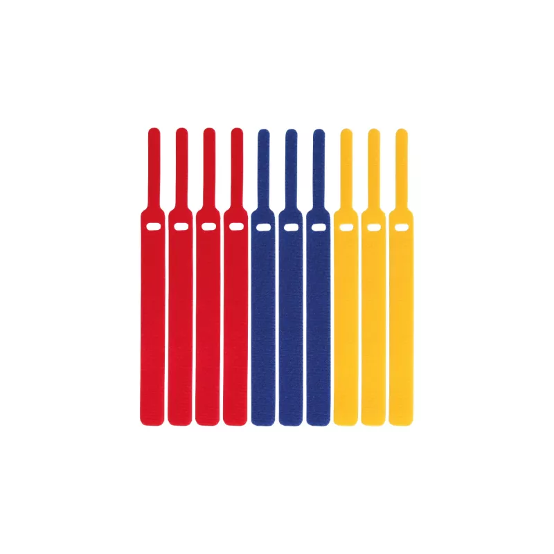 LABEL THE CABLE LTC BASIC STRAPS 17 cm kilpiniai kabelių raiščiai, 10 vnt., įvairiaspalviai (mėlyna, geltona, raudona)