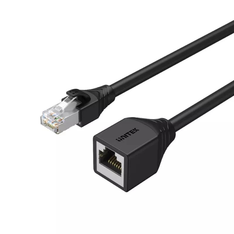UNITEK Cat.6 STP RJ45 prailginimo kabelis (8P8C) nuo kištuko iki lizdo, 2 m, juodas