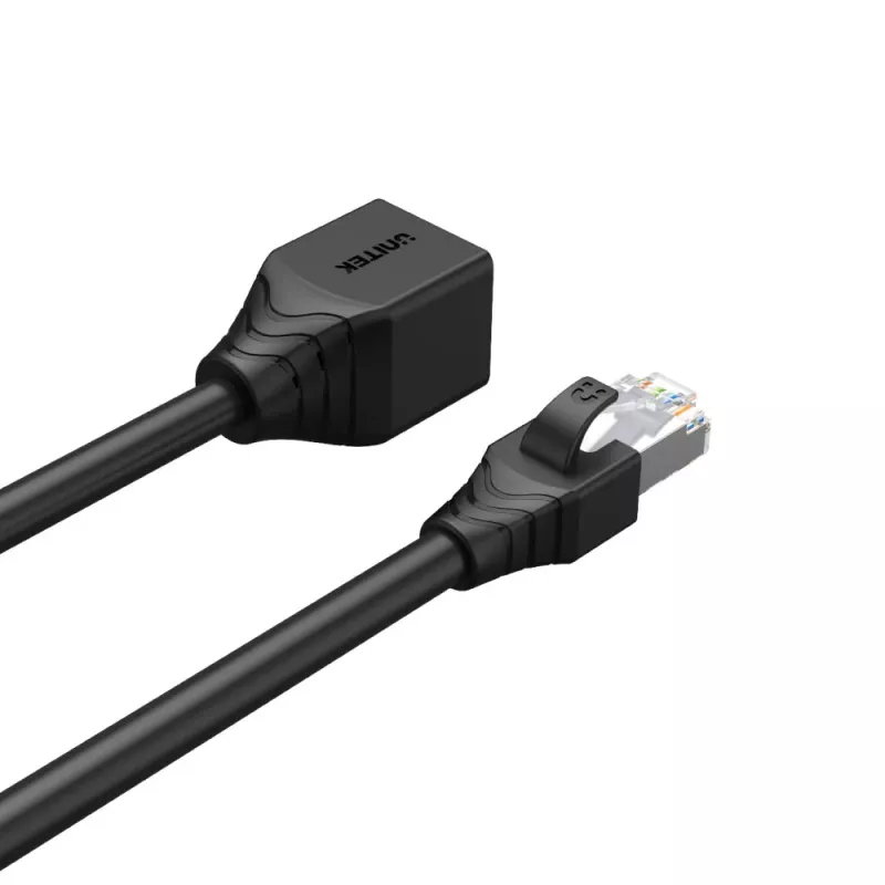 UNITEK Cat.6 STP RJ45 prailginimo kabelis (8P8C) nuo kištuko iki lizdo, 2 m, juodas