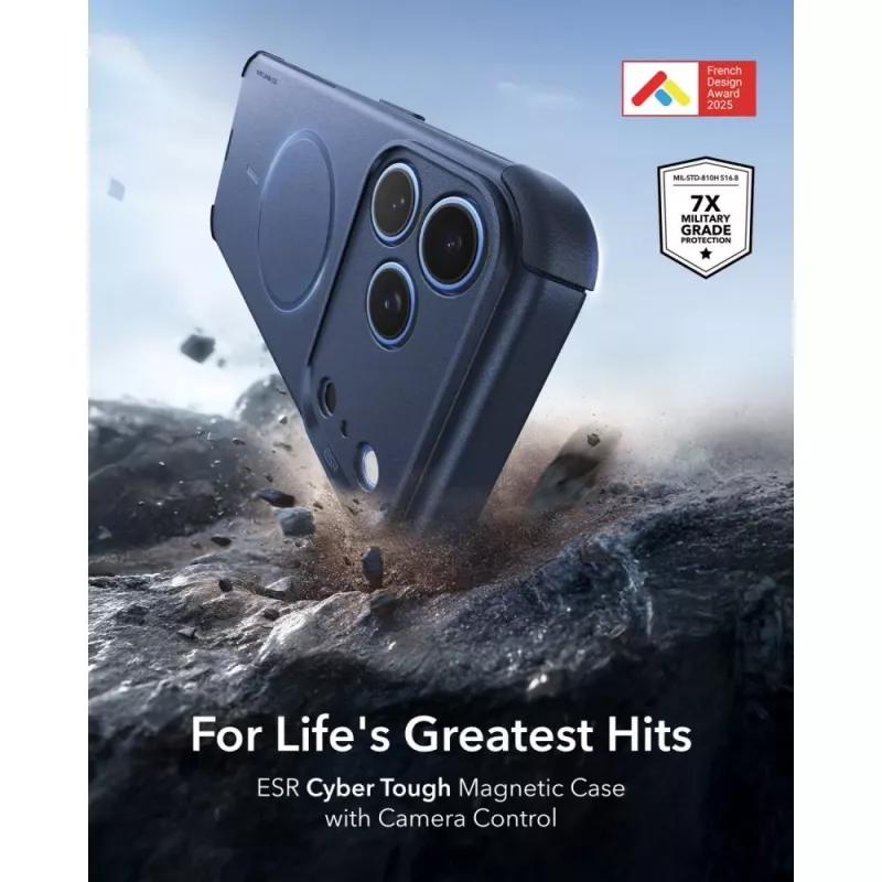ESR Cyber Tough MagSafe dėklas, skirtas iPhone 17 Pro Max / 18 Pro Max - mėlynas
