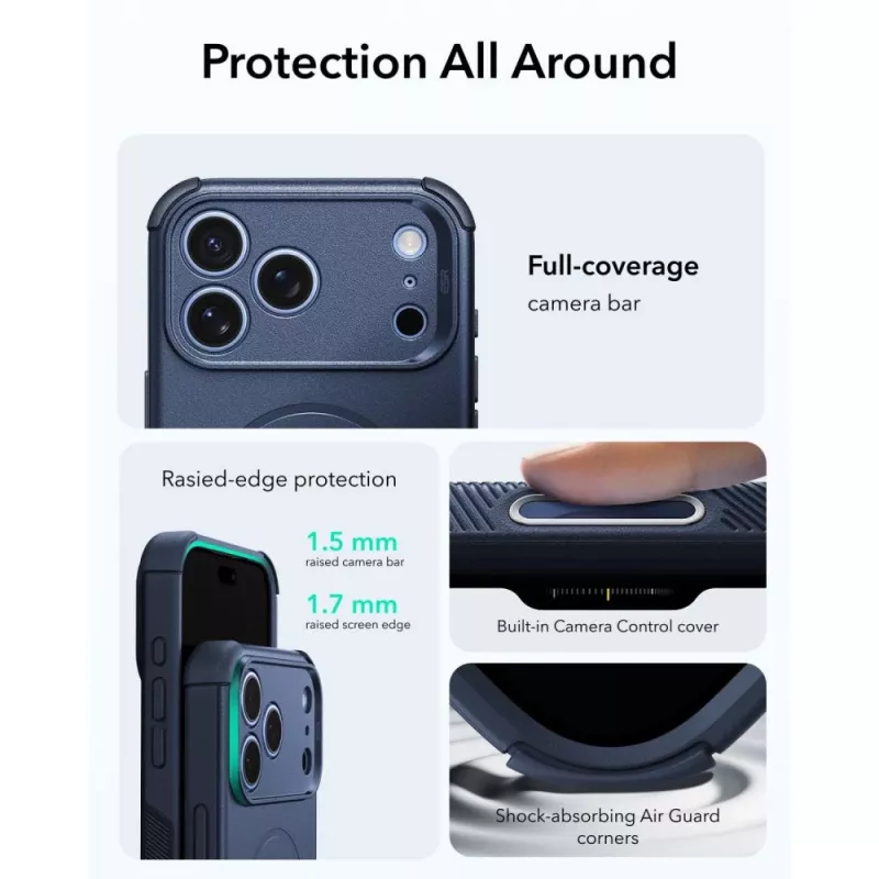 ESR Cyber Tough MagSafe dėklas, skirtas iPhone 17 Pro Max / 18 Pro Max - mėlynas