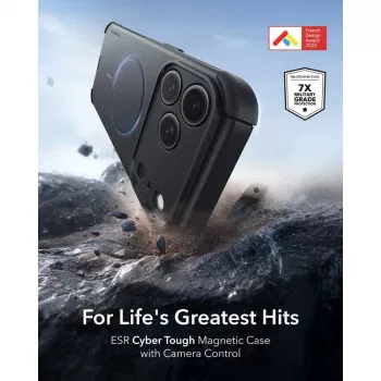ESR Cyber Tough MagSafe dėklas, skirtas iPhone 17 Pro Max / 18 Pro Max - juodas