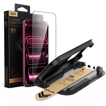 ESR UltraFit Armorite Pro grūdinto stiklo ekrano apsauga iPhone 17 Pro Max / 18 Pro Max - juoda