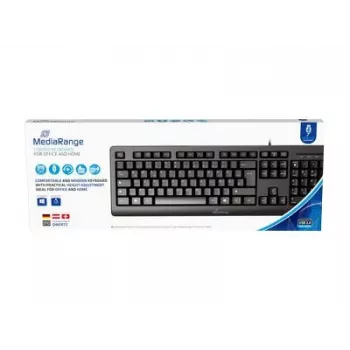MediaRange MROS109-GR laidinė USB klaviatūra, QWERTY graikiškas išdėstymas, juoda, 105 klavišų, membraninė, 1,5 m laidas