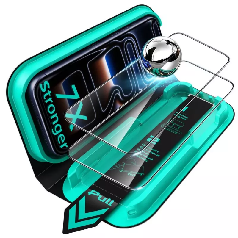 ESR UltraFit Armorite grūdinto stiklo ekrano apsauga 2 vnt. iPhone 17 Pro Max / 18 Pro Max - juoda