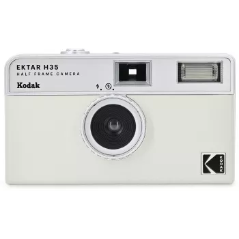 Kodak Ektar H35 pusės kadro 35 mm juostinis fotoaparatas – baltas/pilkas